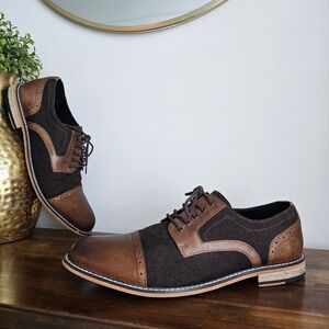 Bar III Brown and Dark Brown Wingtip Oxfords